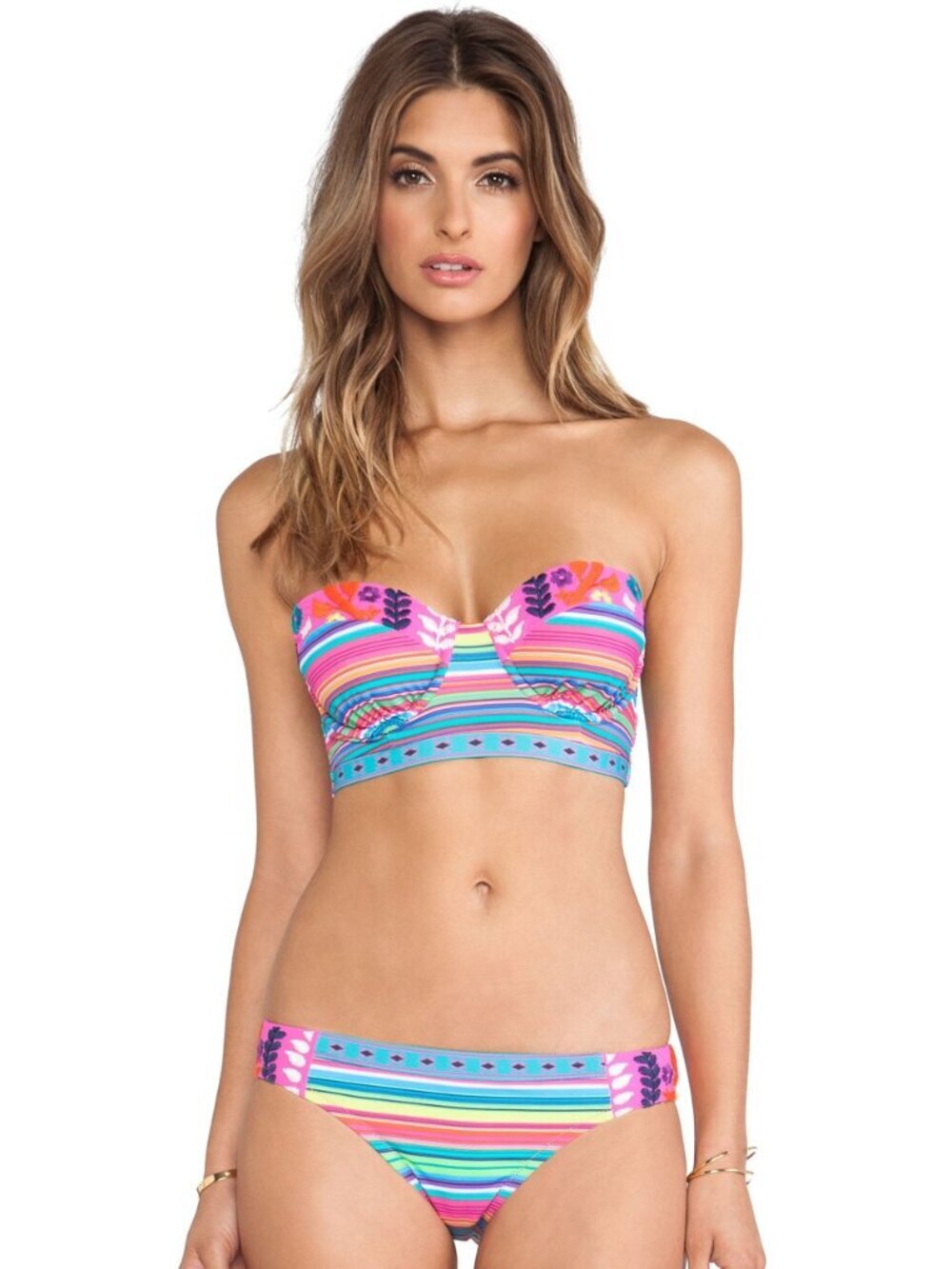 NANETTE LEPORE Fiesta Coquette Charmer Embroidered 2pc Bikini Set, Size S/M